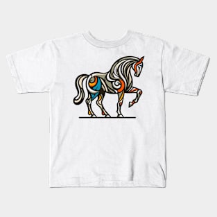 Horse illustration. Illustration of a horse in cubism style Kids T-Shirt